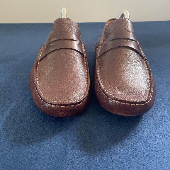 Massimo Matteo Firenze Shoes Men’s 10.5 M Brown Leather Driver Penny Loafers - Picture 4 of 9